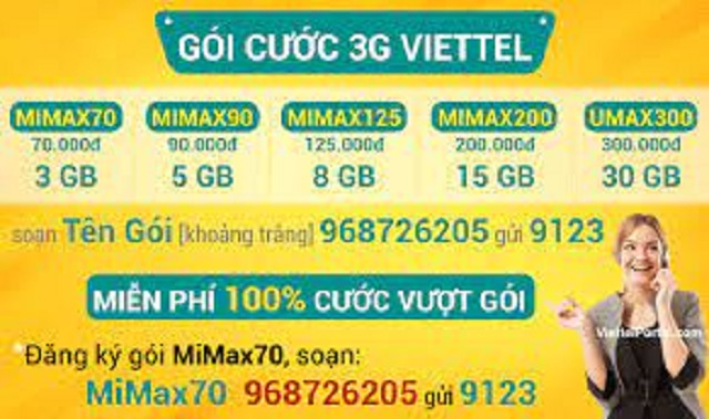 Tham khao cac goi 3G Viettel 1 thang